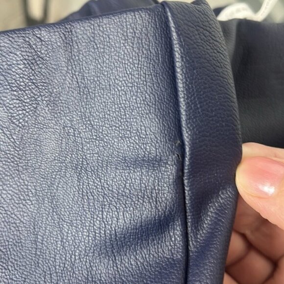 Good American XL Good Waist High Rise Pull On Faux Leather Legging Pant Navy NWT - Picture 14 of 14